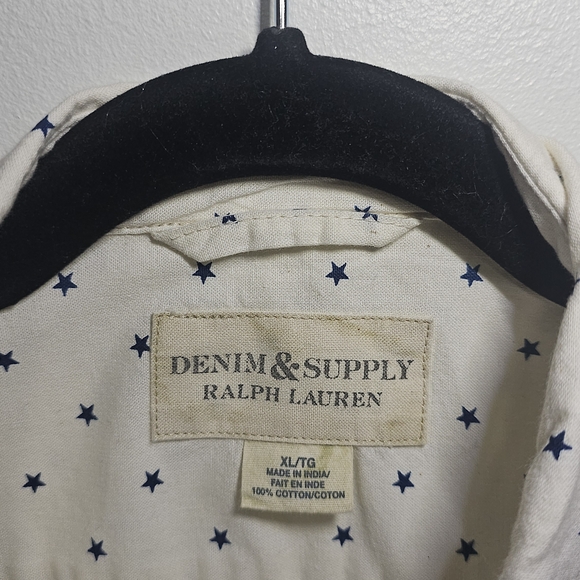 Vintage Denim & Supply Ralph Lauren Button-Down Shirt with Navy Stars Print - Picture 5 of 5